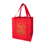 Pochette multiusage en polyester recyclé avec fond renforcé 29L couleur rouge vue impression sérigraphique