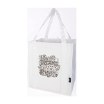 Pochette multiusage en polyester recyclé avec fond renforcé 29L couleur blanc vue impression sérigraphique