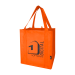 Pochette multiusage en polyester recyclé avec fond renforcé 29L couleur orange vue impression sérigraphique