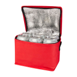 Sac isotherme en non-tissé recyclé pour 6 canettes, capacité 4L couleur rouge