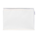 Sac isotherme en non-tissé recyclé pour 6 canettes, capacité 4L couleur blanc deuxième vue frontale