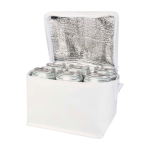 Sac isotherme en non-tissé recyclé pour 6 canettes, capacité 4L couleur blanc
