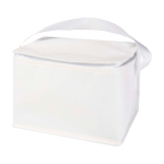 Sac isotherme en non-tissé recyclé pour 6 canettes, capacité 4L couleur blanc deuxième vue