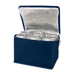 Sac isotherme en non-tissé recyclé pour 6 canettes, capacité 4L couleur bleu marine