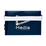 Sac isotherme en non-tissé recyclé pour 6 canettes, capacité 4L couleur bleu marine vue impression sérigraphique