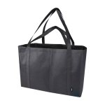 Grand sac cabas en polyester recyclé avec anses 65L couleur noir