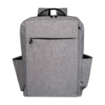 Sac à dos en polyester recyclé avec compartiment pour PC 15” couleur gris chiné deuxième vue frontale