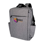 Sac à dos en polyester recyclé avec compartiment pour PC 15” couleur gris chiné vue impression transfert