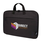 Mallette ordinateur portable polyester recyclé et doublure RPET 2 en 1 couleur gris foncé vue impression transfert