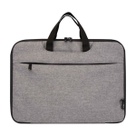 Mallette ordinateur portable polyester recyclé et doublure RPET 2 en 1 couleur gris chiné deuxième vue frontale