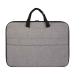 Mallette ordinateur portable polyester recyclé et doublure RPET 2 en 1 couleur gris chiné deuxième vue arrière