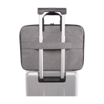 Mallette ordinateur portable polyester recyclé et doublure RPET 2 en 1 couleur gris chiné troisième vue