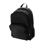 Sac à dos ordinateur portable polyester recyclé poche pour PC 15” couleur noir troisième vue