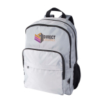 Sac à dos ordinateur portable polyester recyclé poche pour PC 15” couleur gris vue impression transfert