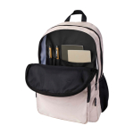 Sac à dos ordinateur portable polyester recyclé poche pour PC 15” couleur ivoire quatrième vue
