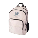 Sac à dos ordinateur portable polyester recyclé poche pour PC 15” couleur ivoire vue impression transfert