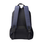 Sac à dos ordinateur portable polyester recyclé poche pour PC 15” couleur bleu marine deuxième vue arrière