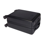 Valise cabine en plastique recyclé avec compartiment pour PC 20” couleur noir troisième vue frontale
