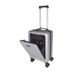 Valise cabine en plastique recyclé avec compartiment pour PC 20” couleur argenté deuxième vue