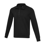 Pull unisexe en tissu recyclé fermeture éclair courte 280 g/m² Unisex-Pullover aus recyceltem Stoff, 280 g/m2, Elevate NXT couleur noir