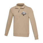 Pull unisexe en tissu recyclé fermeture éclair courte 280 g/m² Unisex-Pullover aus recyceltem Stoff, 280 g/m2, Elevate NXT vue impression sérigraphique
