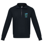 Pull unisexe en tissu recyclé fermeture éclair courte 280 g/m² Unisex-Pullover aus recyceltem Stoff, 280 g/m2, Elevate NXT avec zone d'impression