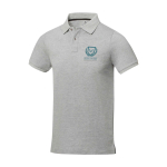Polo à manches courtes pour homme en coton piqué 200 g/m² Herren-Poloshirt aus Piqué-Baumwolle, 200 g/m2, Elevate Life vue impression sérigraphique