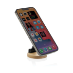 Support magnétique pour téléphone en plastique recyclé et bambou couleur noir troisième vue