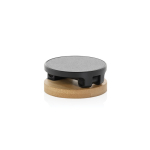 Support magnétique pour téléphone en plastique recyclé et bambou couleur noir quatrième vue