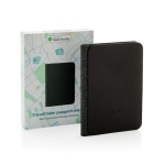 Porte-passeport traçable avec localisation Find My de Apple couleur noir vue avec boîte
