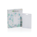 Carte ultra-mince de suivi pour portefeuille avec Find My couleur blanc vue avec boîte