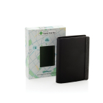 Portefeuille en polyester avec traceur connecté à Find My couleur noir vue avec boîte