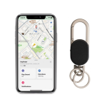 Porte-clés avec localisateur rechargeable compatible avec Find My couleur noir septième vue