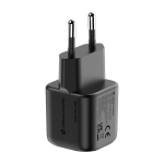 Chargeur double en plastique recyclé avec prise européenne 20W couleur noir cinquième vue