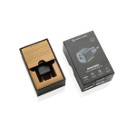 Chargeur double en plastique recyclé avec prise européenne 20W couleur noir vue avec boîte