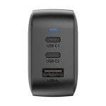 Chargeur ultra-rapide pour plusieurs pays avec 3 sorties 70W couleur noir deuxième vue