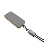 Câble avec cordon de mobile écologique avec 3 ports de charge couleur gris cinquième vue