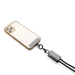 Câble avec cordon de mobile écologique avec 3 ports de charge couleur gris sixième vue