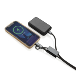 Câble avec cordon de mobile écologique avec 3 ports de charge couleur gris septième vue