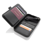 Étui de voyage en matériaux recyclés avec charge 3 en 1 couleur noir