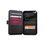 Étui de voyage en matériaux recyclés avec charge 3 en 1 couleur noir sixième vue
