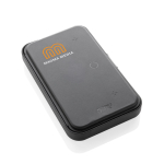 Étui de voyage en matériaux recyclés avec charge 3 en 1 couleur noir vue avec logo