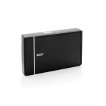 Étui de voyage en matériaux recyclés avec charge 3 en 1 couleur noir deuxième vue avec boîte