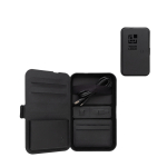 Étui de voyage en matériaux recyclés avec charge 3 en 1 couleur noir avec zone d'impression