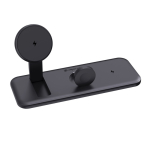 Chargeur magnétique 3 en 1 avec charge sans fil magnétique 15W couleur noir
