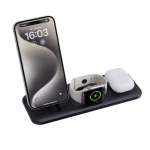 Chargeur magnétique 3 en 1 avec charge sans fil magnétique 15W couleur noir deuxième vue