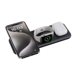 Chargeur magnétique 3 en 1 avec charge sans fil magnétique 15W couleur noir cinquième vue