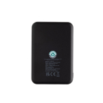 Batterie externe en plastique recyclé avec deux ports 5 000 mAh couleur noir troisième vue