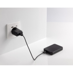 Batterie externe en plastique recyclé avec deux ports 5 000 mAh couleur noir sixième vue