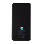 Powerbank en plastique recyclé avec indicateur de 10 000 mAh couleur noir troisième vue
